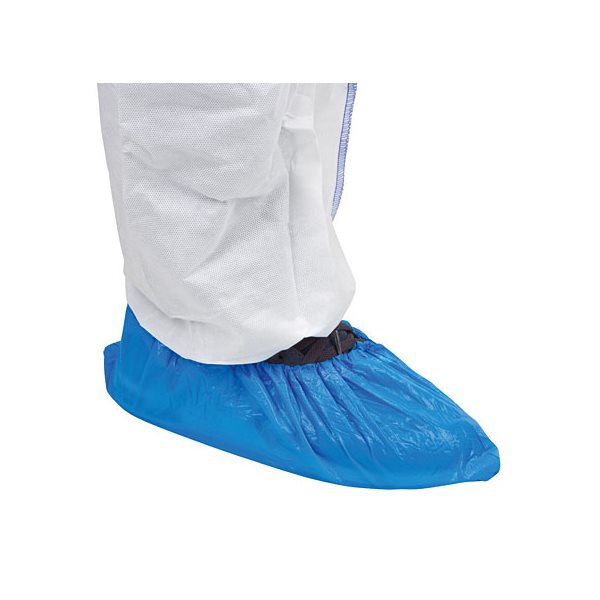 Couvre-chaussure jetable polyéthylène bleu emb / 100
