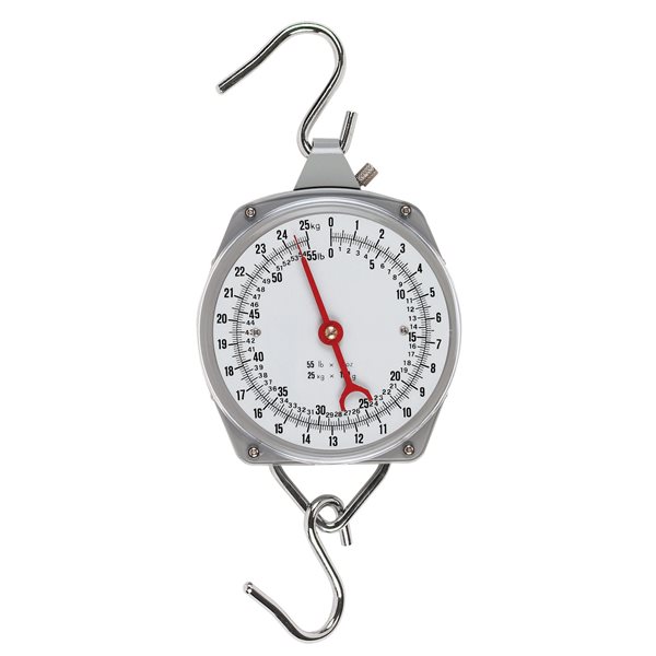Suspended dial scale 25 kg / 55 lb